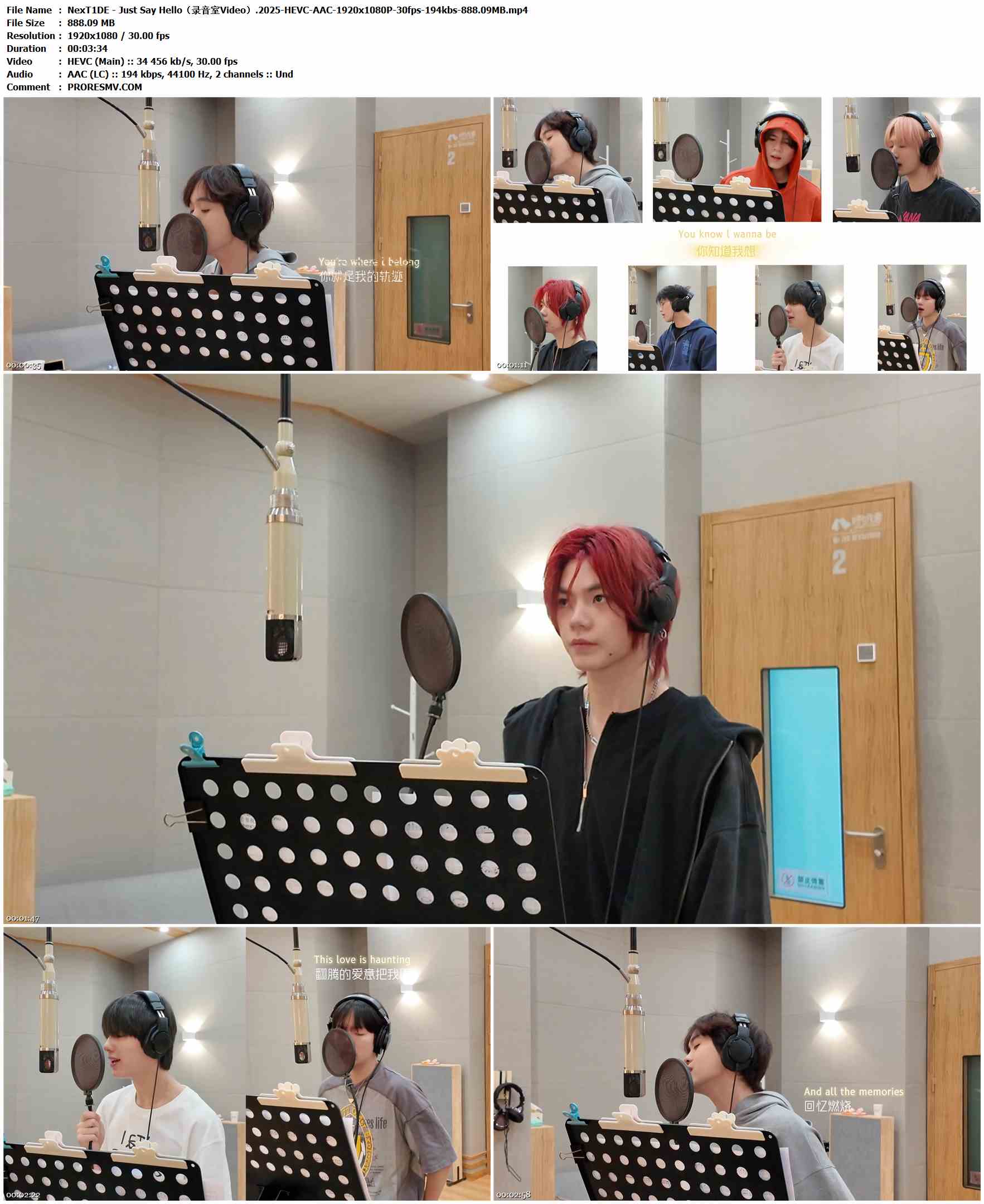 NexT1DE - Just Say Hello（录音室Video）.2025-HEVC-AAC-1920x1080P-30fps-194kbs-888.09MB官方MV_高清MV